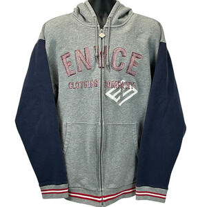 Vintage Y2Ks Enyce Clothing Company Hoodie Hooded Sweatshirt Gray XL X-Large